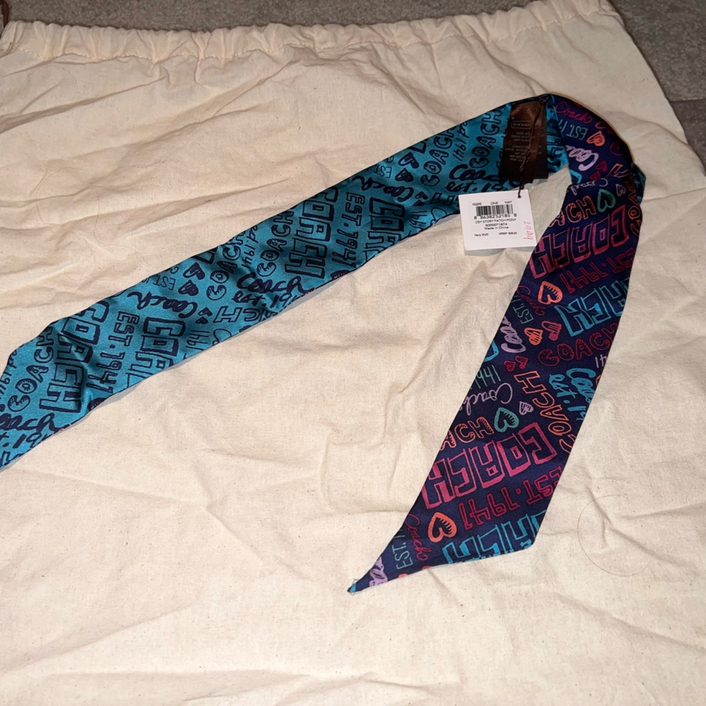 NWT Coach Silk Skinny Scarf